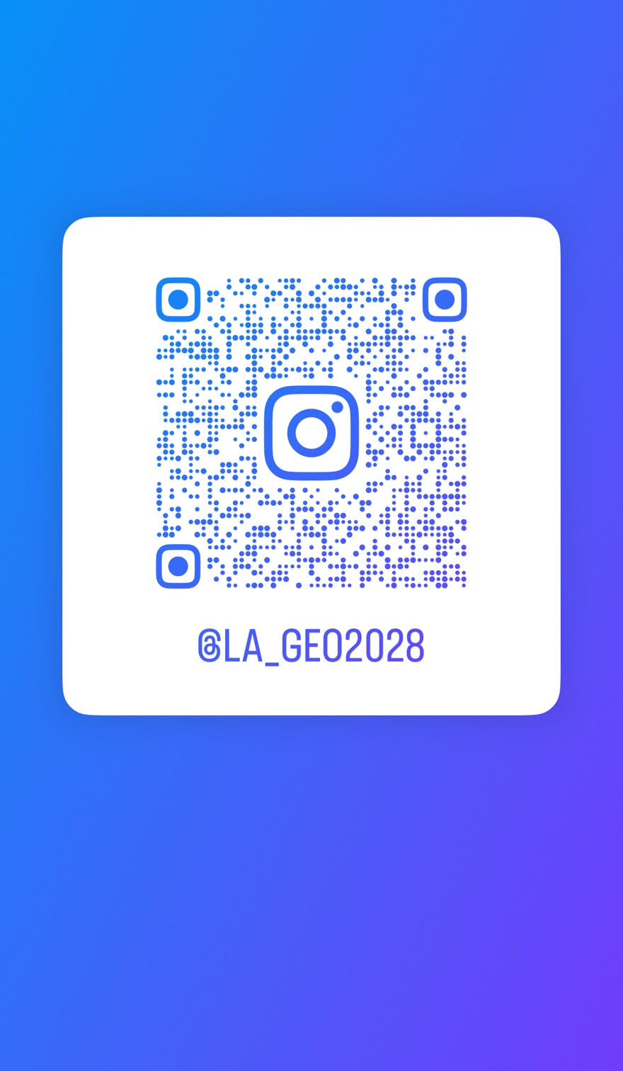 Scan to follow LA-Geo2028 on Instagram